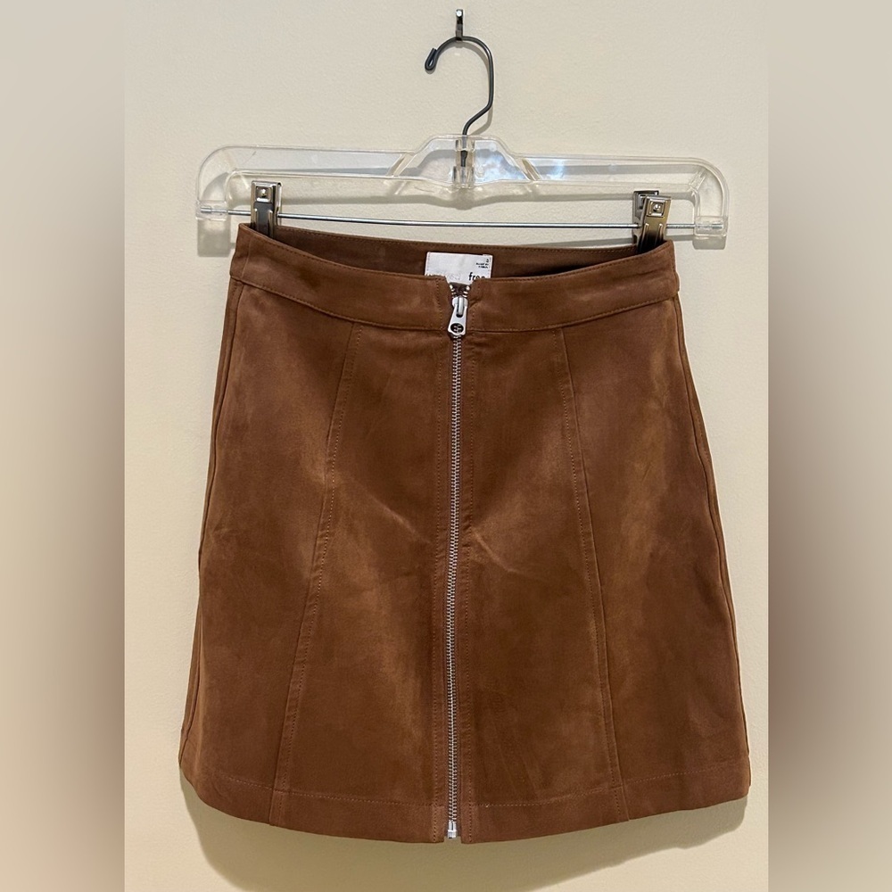 Wilfred by Aritzia Brown Zipper Pencil Skirt Size 0